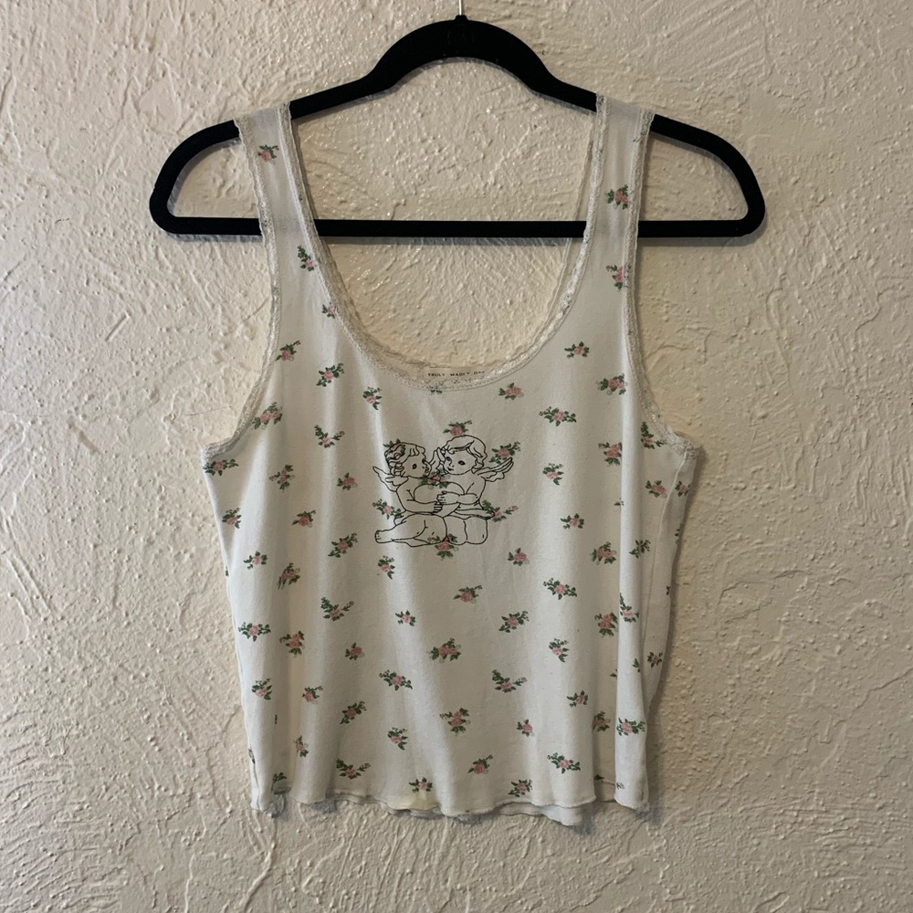 Y2K angelic floral coquette camisole top